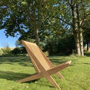 Sculptural lounge chair in oak w/ paper cord