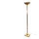 Brass Floor Lamp with Adjustable Reflector on a Timber Base