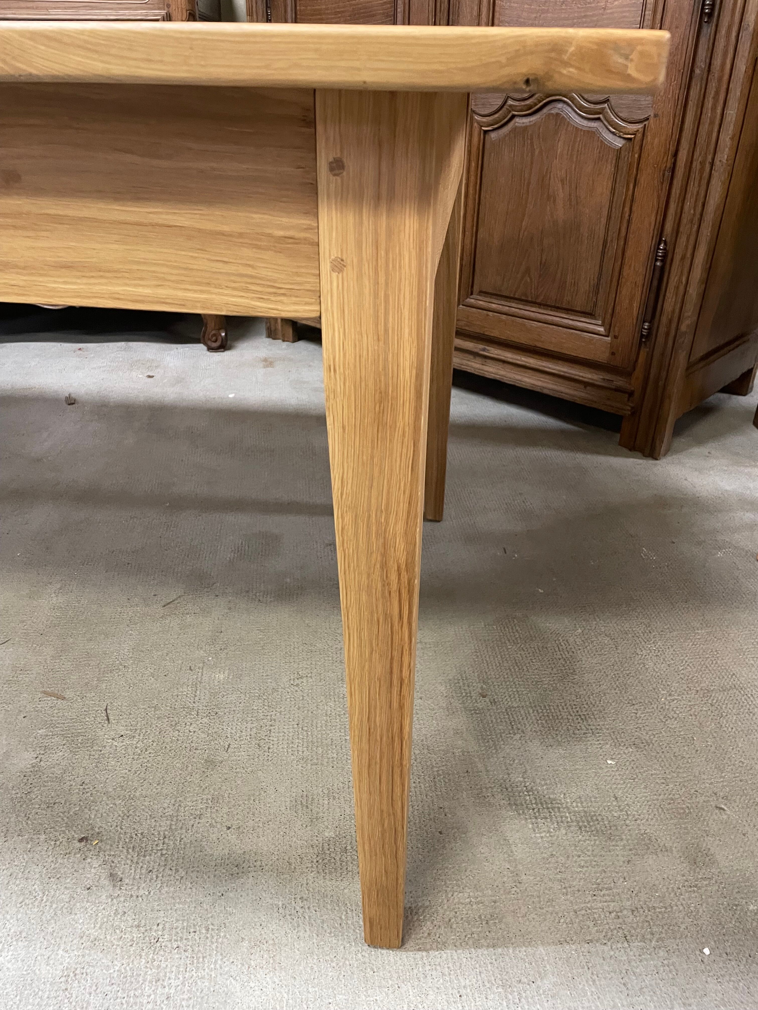 Farmhouse table in matt colorless oak