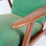 Easy chair in teak and with green upholstery of Danish design, 1960s
