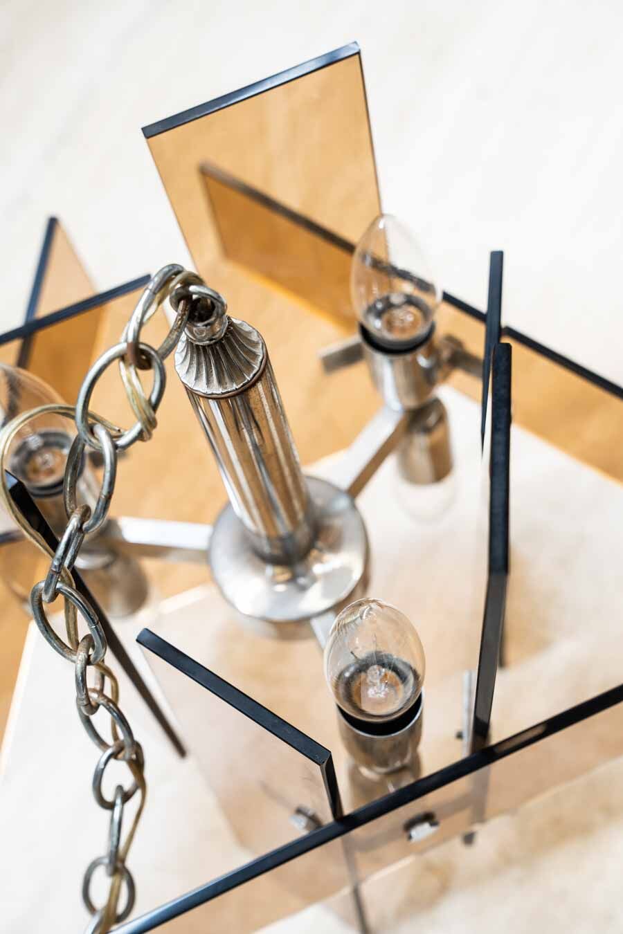 Orange glass lamps six bulbs