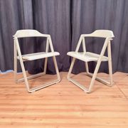 Pair of Borbona Folding Chairs by Carlo Hauner, Fiarm, Italy, 1970s