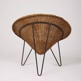 Rattan basket armchair, 1970s