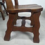4 brutalist oak chairs