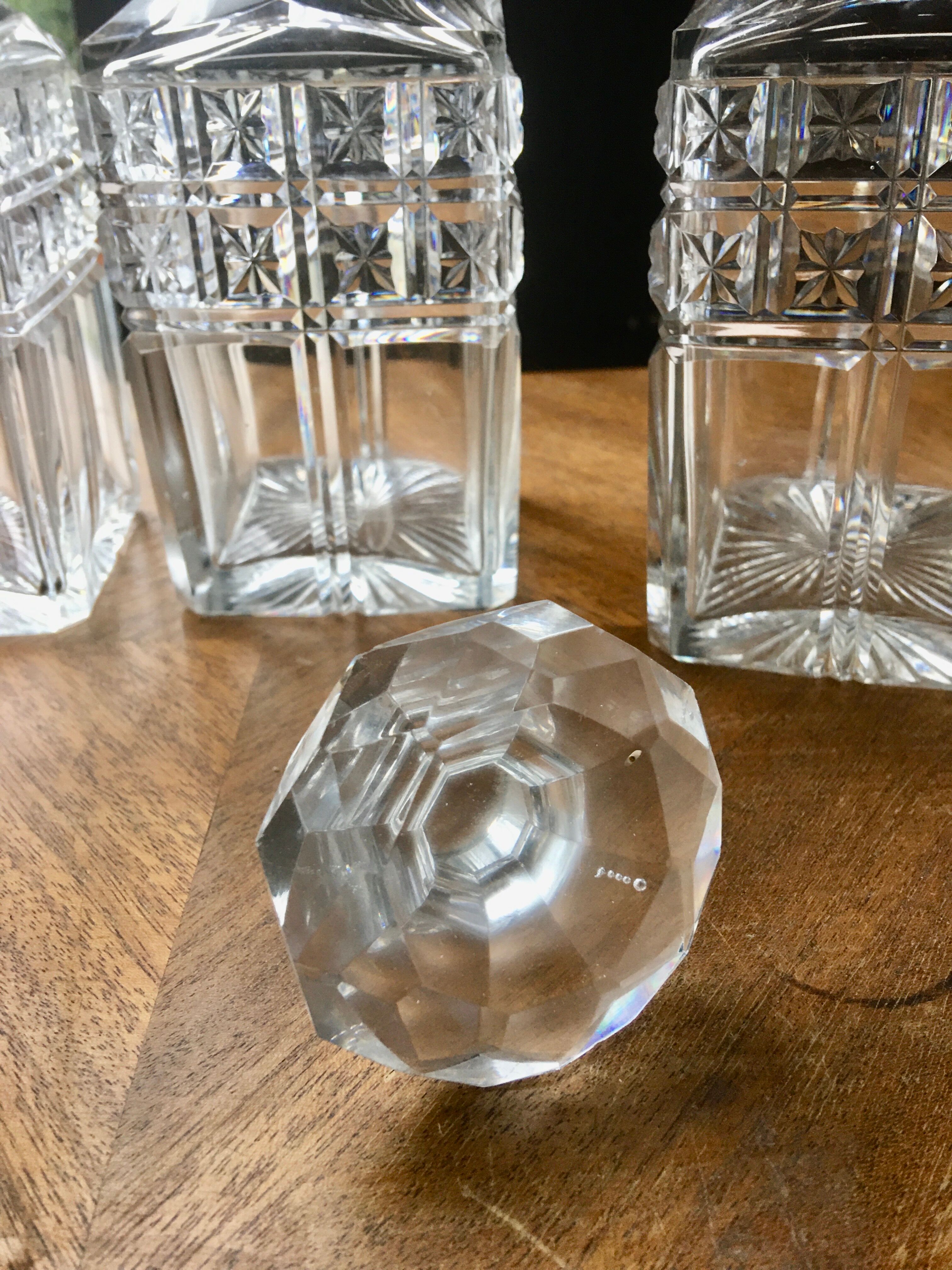 Charles X liquor cellar with fiddle shape and crystal factory 19 eme