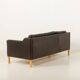Vintage black leather sofa by Mogens Hansen, Deanmark 1970s