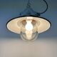 Aluminium and enameled bomb proof pendant lamp 70s