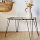 Black metal side table with scoubidou, 1950s