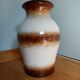 Vase West Germany 290-34 en céramique émaillée blanc et marrons
