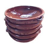 5 plates hollow or glazed earthenware dishes