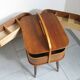 Mid century sewing box with / side table. asystent teak 1960/70s