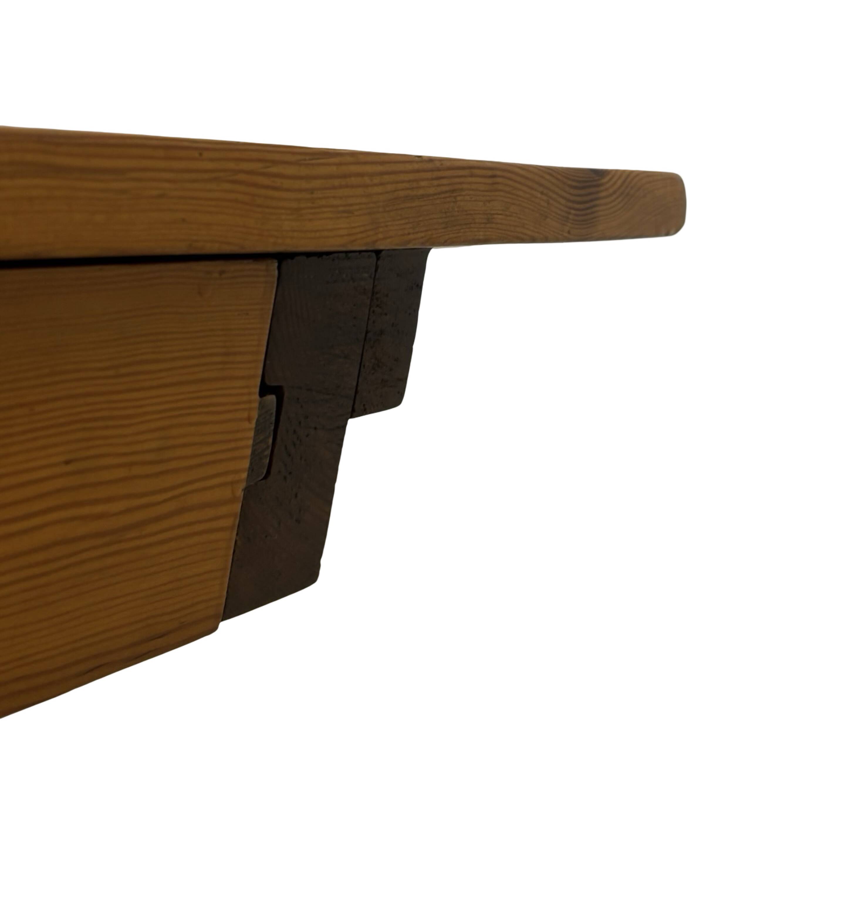 Vintage Pinewood Dining Table Desk with Drawer 60s Design