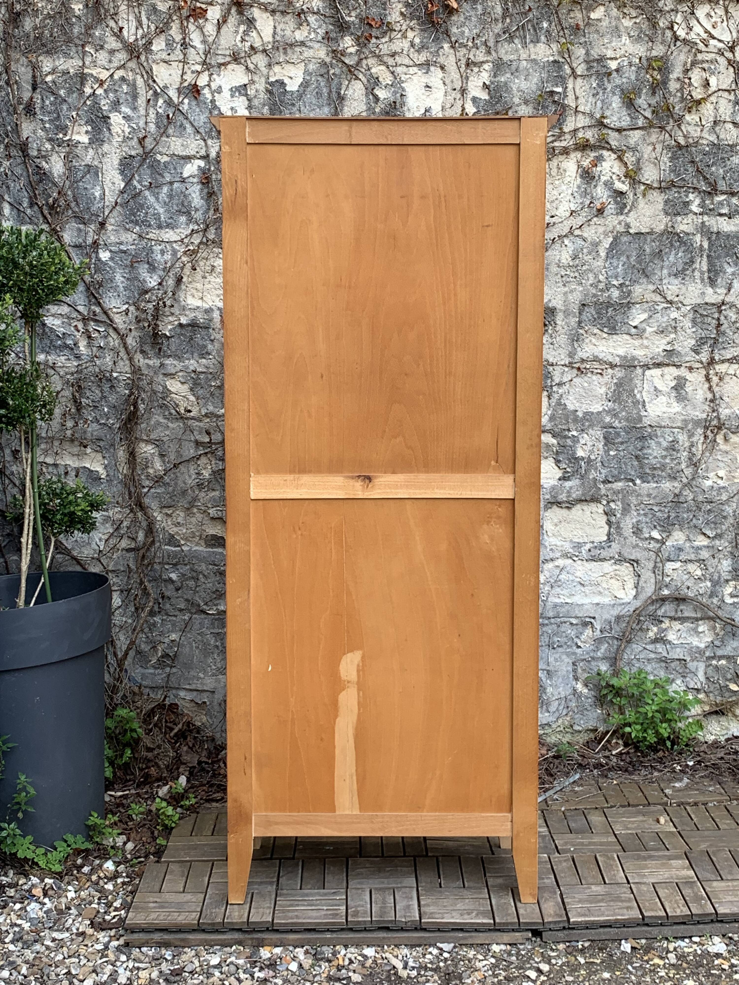 Parisian glass cabinet, raw wood, 1960s