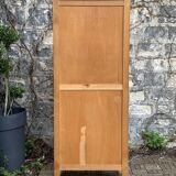 Parisian glass cabinet, raw wood, 1960s