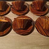 6 cups Sarreguemines, model Domino