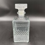 Vintage, whisky decanter, bottle, pitcher, cap, diamond decoration, spikes, 1960s, 1970s, Glass