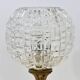 lampe chandelier en bronze doré XIXe avec globe en verre pointe de diamant