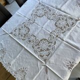 Old openwork embroidered tablecloth + napkins