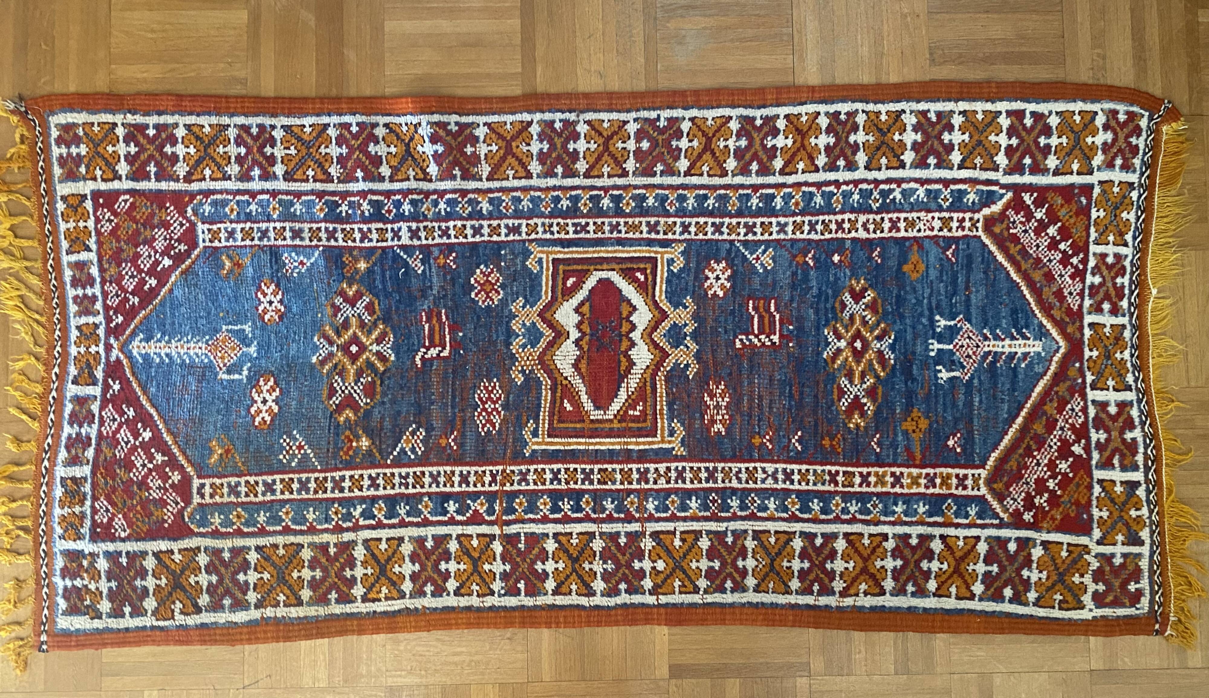 Vintage polychrome wool rug