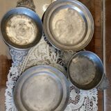 Old pewter plate and bowl set