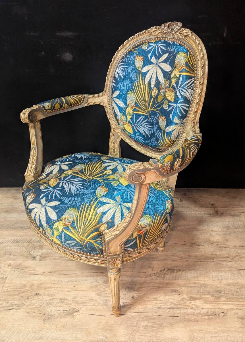 Pair of Louis XVI style armchairs