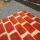 Large Moroccan Berber rug in orange and ecru wool, 400 x 300 cm.