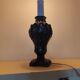 Pied de lampe art nouveau en étain - fausse bougie
