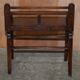 Antique entrance bench by Jas Shoolbred with brass fittings and walnut frame circa 1890.