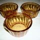 3 vintage Vereco amber glass ramekins