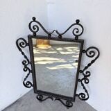 Brutalist wrought iron mirror 1940