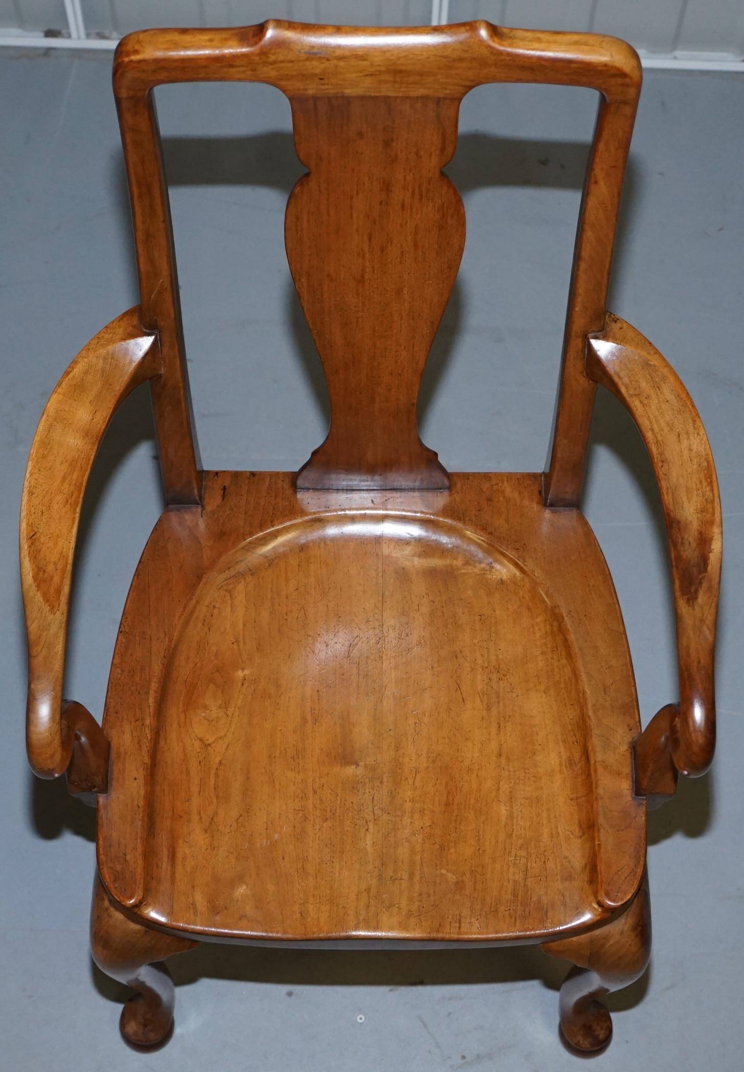 Victorian Howard & Son walnut office chair with stamp.