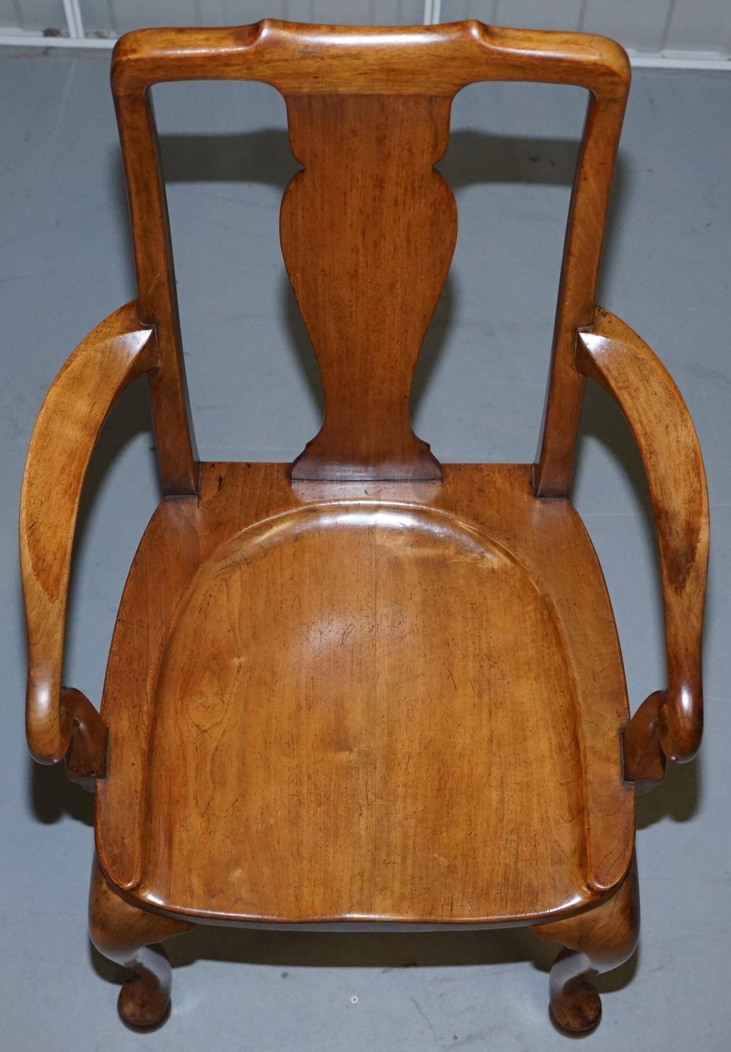 Victorian Howard & Son walnut office chair with stamp.