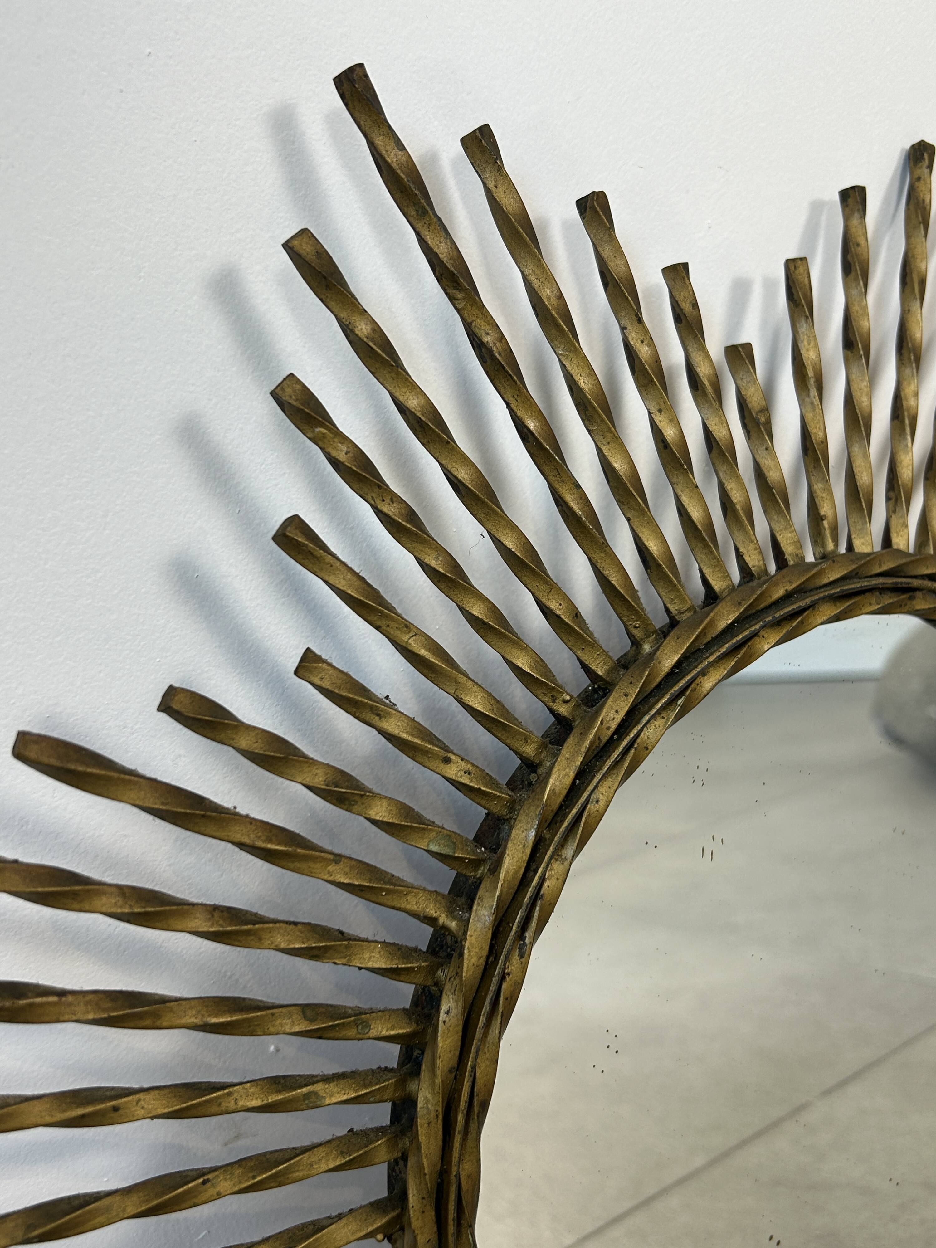 Wrought iron sun mirror