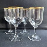 4 Verres à eau Daum putoisés or