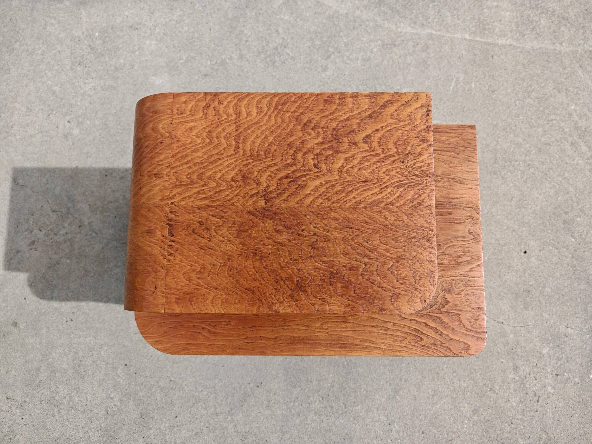 Pair of Art Deco bedside tables renovated in ash, 1930s.