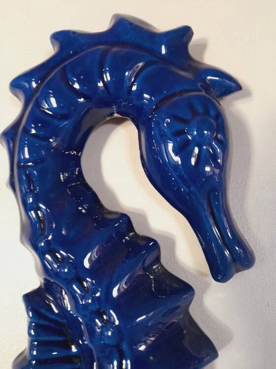 Pair of ceramic seahorses