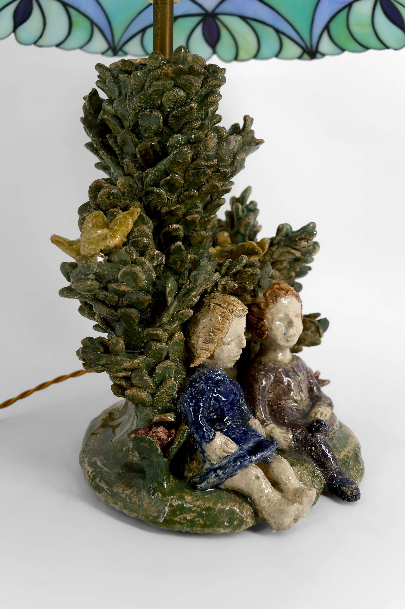 Ceramic lamp, dreamlike childhood – W. Schilder, Germany, c. 1970