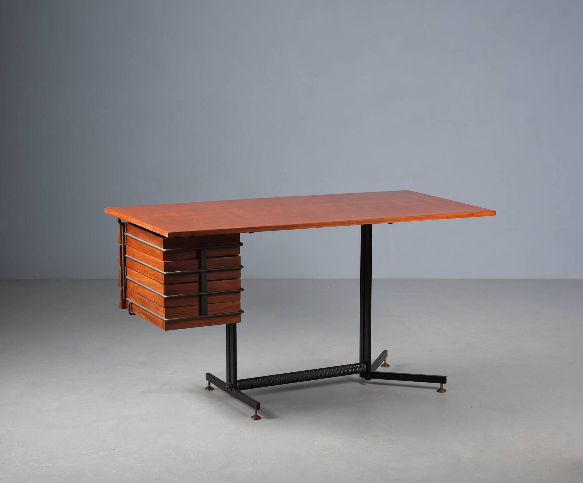 1950's Italian Mid Century Modern Teak Desk Table