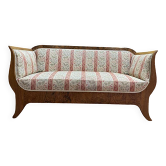 Bench - Charles X Bidermeier sofa in burl wood
