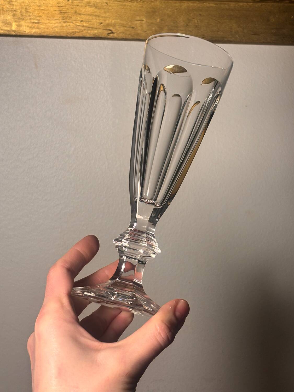 Baccarat Harcourt flute, 1841, signed