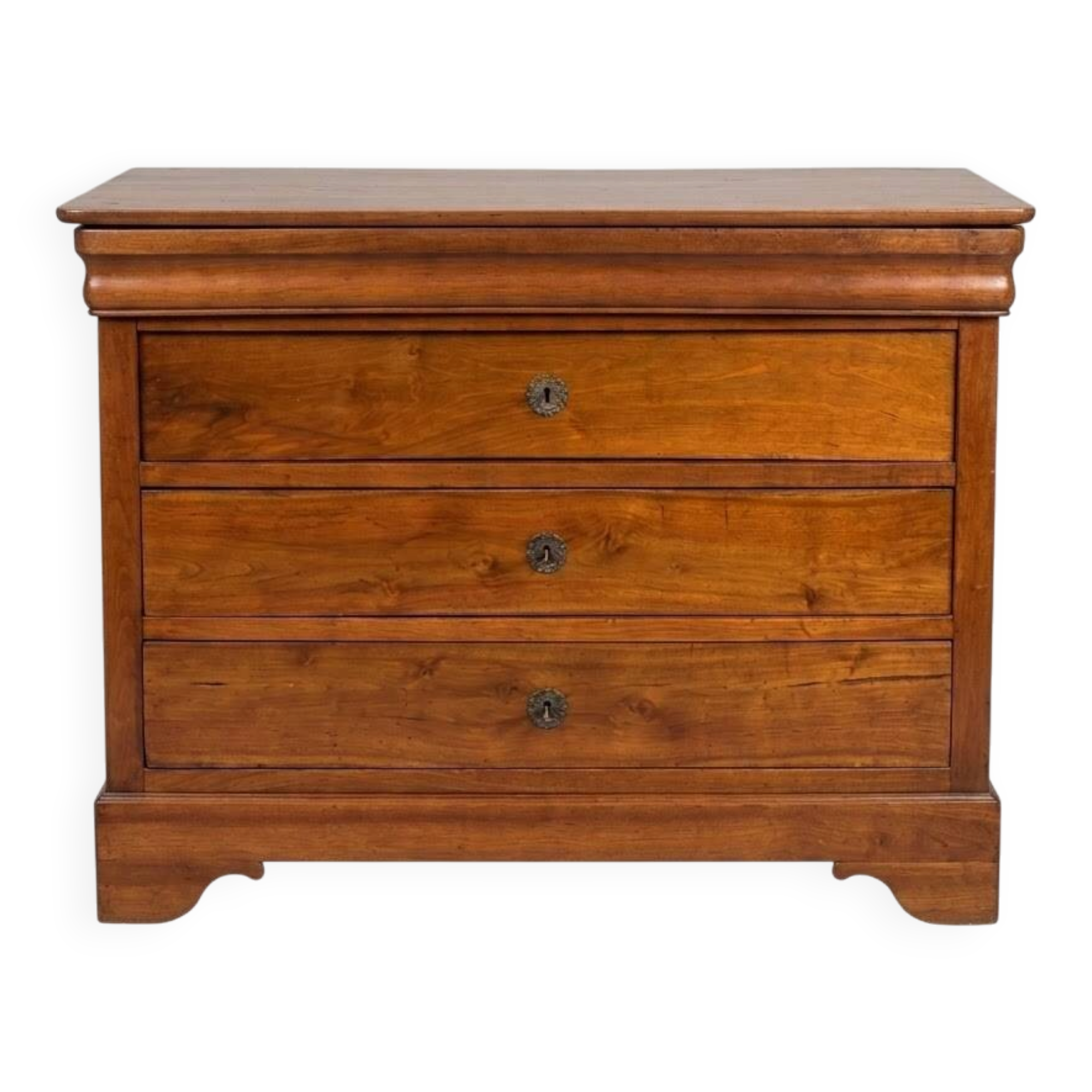 Antique Louis-Philippe chest of drawers in solid cherry wood (19th century)