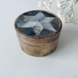 Vintage mother-of-pearl and brass box