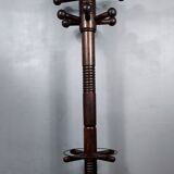 Art Deco style coat rack in stained oak around 1940