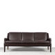Mid-Century Modern Vintage Danish 3-seater Chocolate Leather Sofa, 1960s