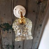 Vintage molded glass wall light