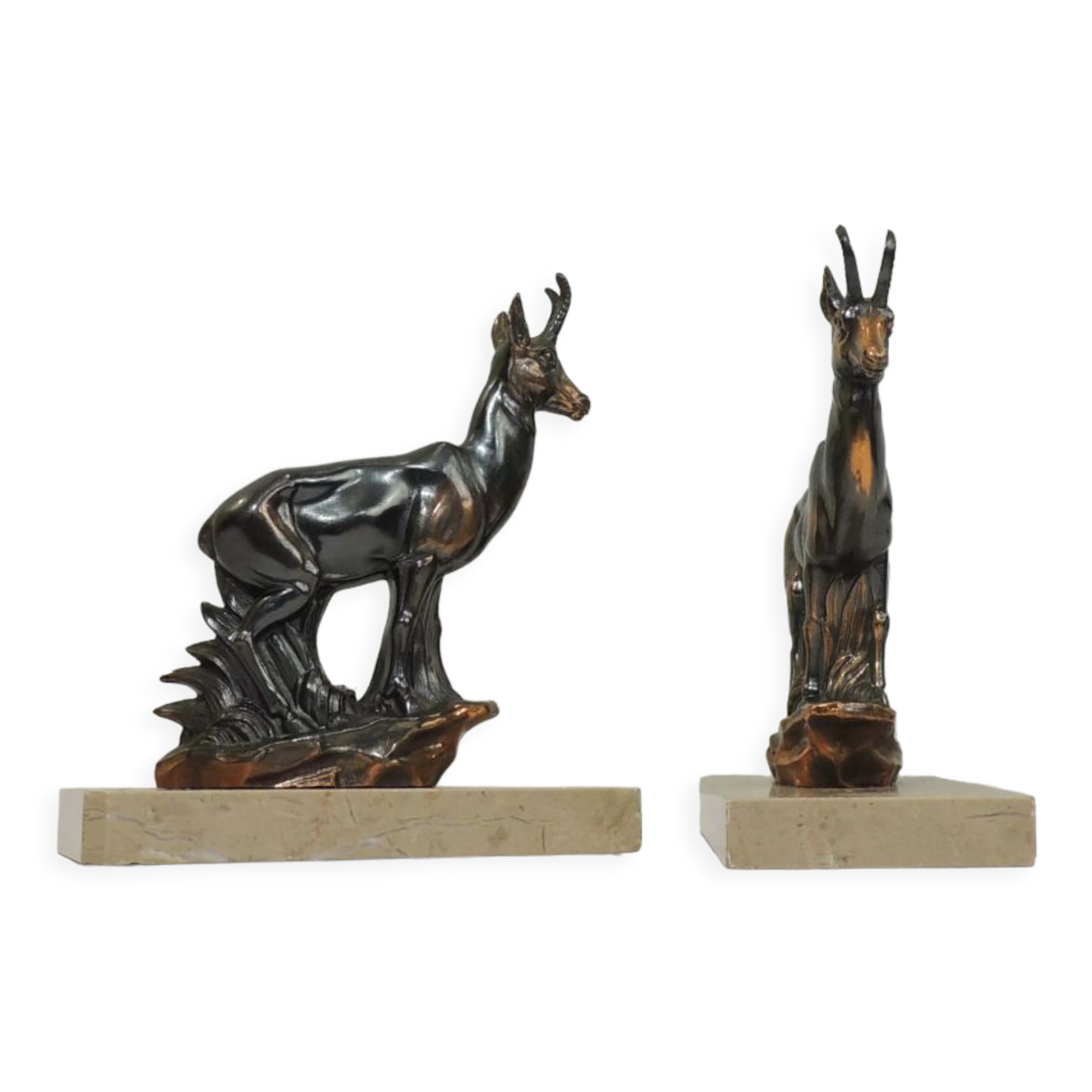 Bookends marble and chamois vintage