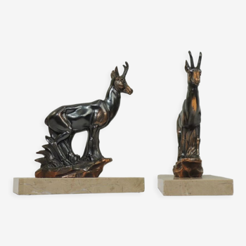 Bookends marble and chamois vintage