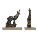 Bookends marble and chamois vintage