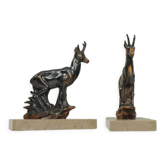 Bookends marble and chamois vintage