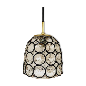 Mid Century Modern iron ring design pendant lamp by Glashütte Limburg
